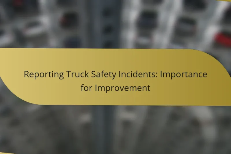 Reporting Truck Safety Incidents: Importance for Improvement