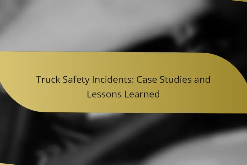 Truck Safety Incidents: Case Studies and Lessons Learned