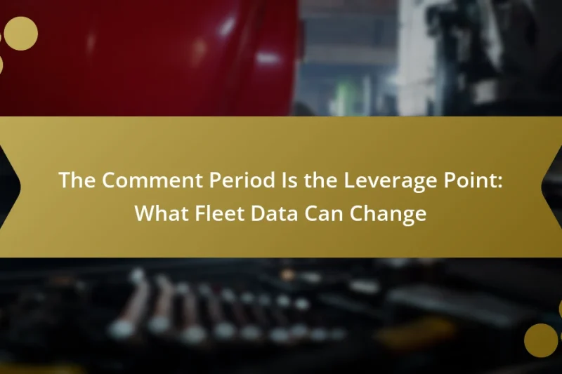 The Comment Period Is the Leverage Point: What Fleet Data Can Change
