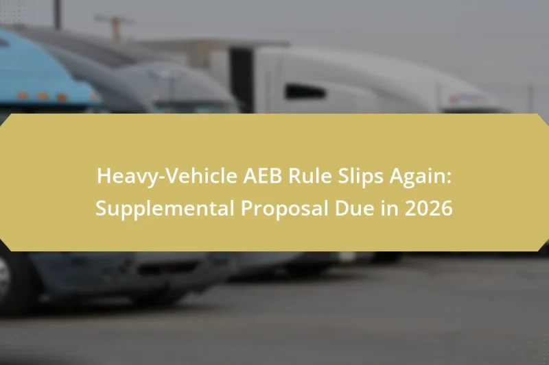 Heavy-Vehicle AEB Rule Slips Again: Supplemental Proposal Due in 2026