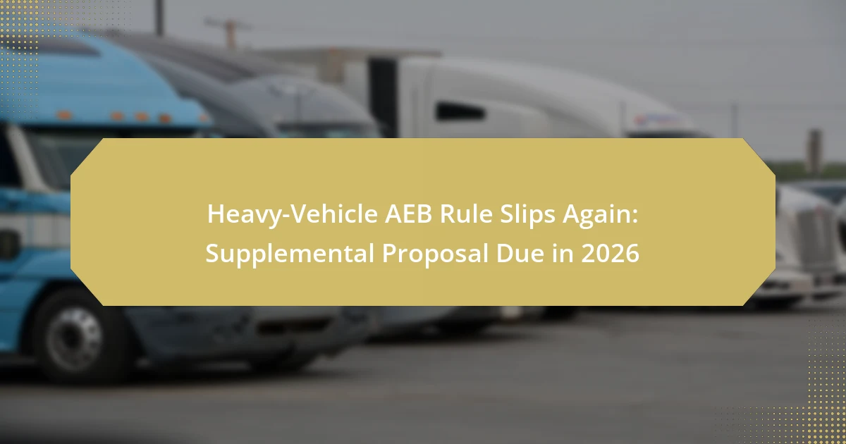 Heavy-Vehicle AEB Rule Slips Again: Supplemental Proposal Due in 2026