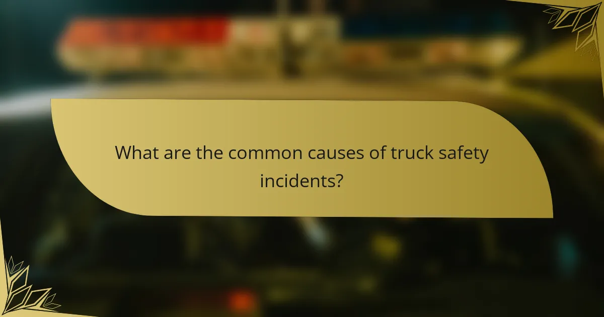 What are the common causes of truck safety incidents?