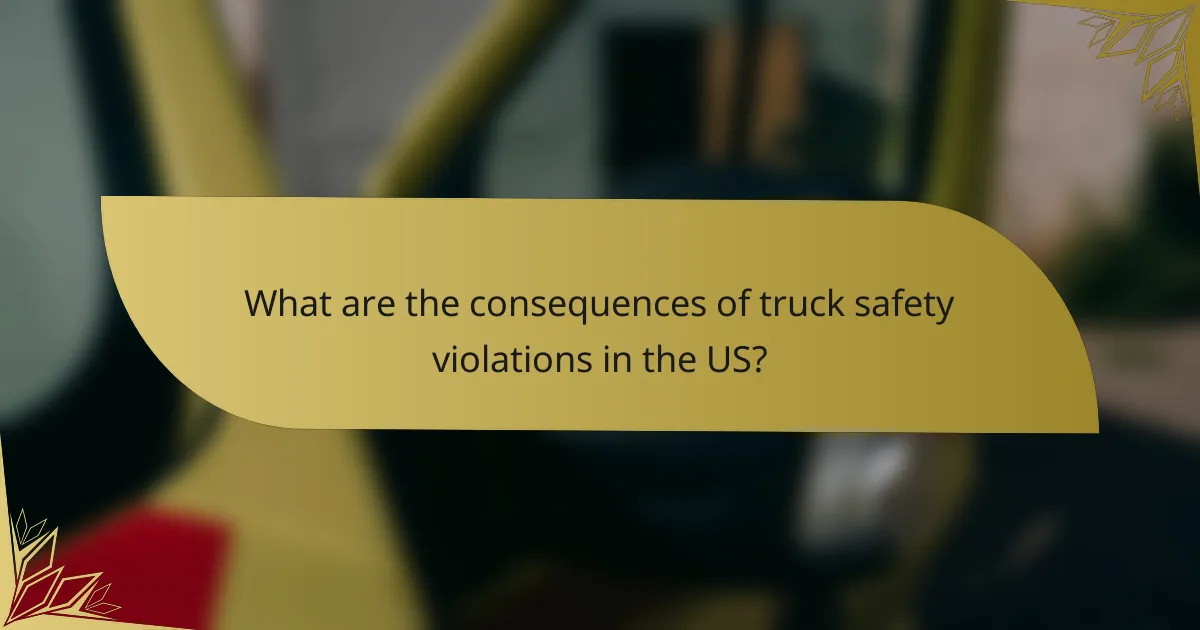 What are the consequences of truck safety violations in the US?
