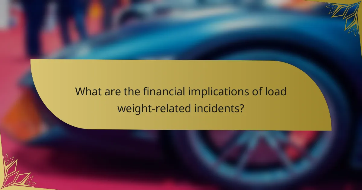 What are the financial implications of load weight-related incidents?